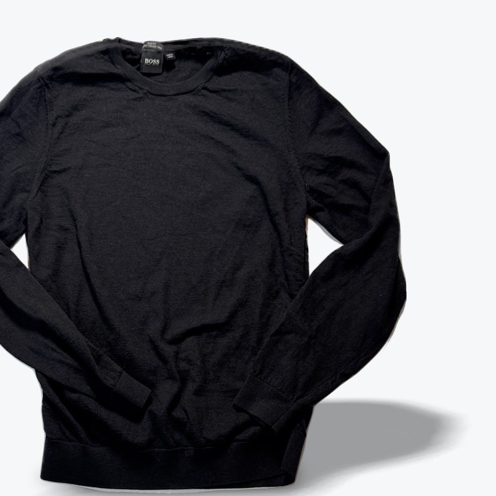 Boss Hugo Boss Black Label Leno Sweater Crewneck Slim Italian Wool Yarn Medium